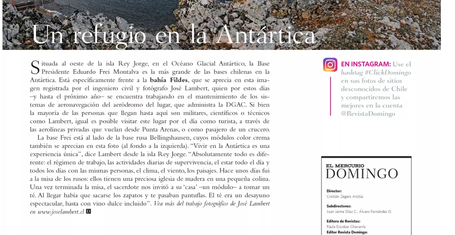 04.Marzo. En revista Domingo del Mercurio..